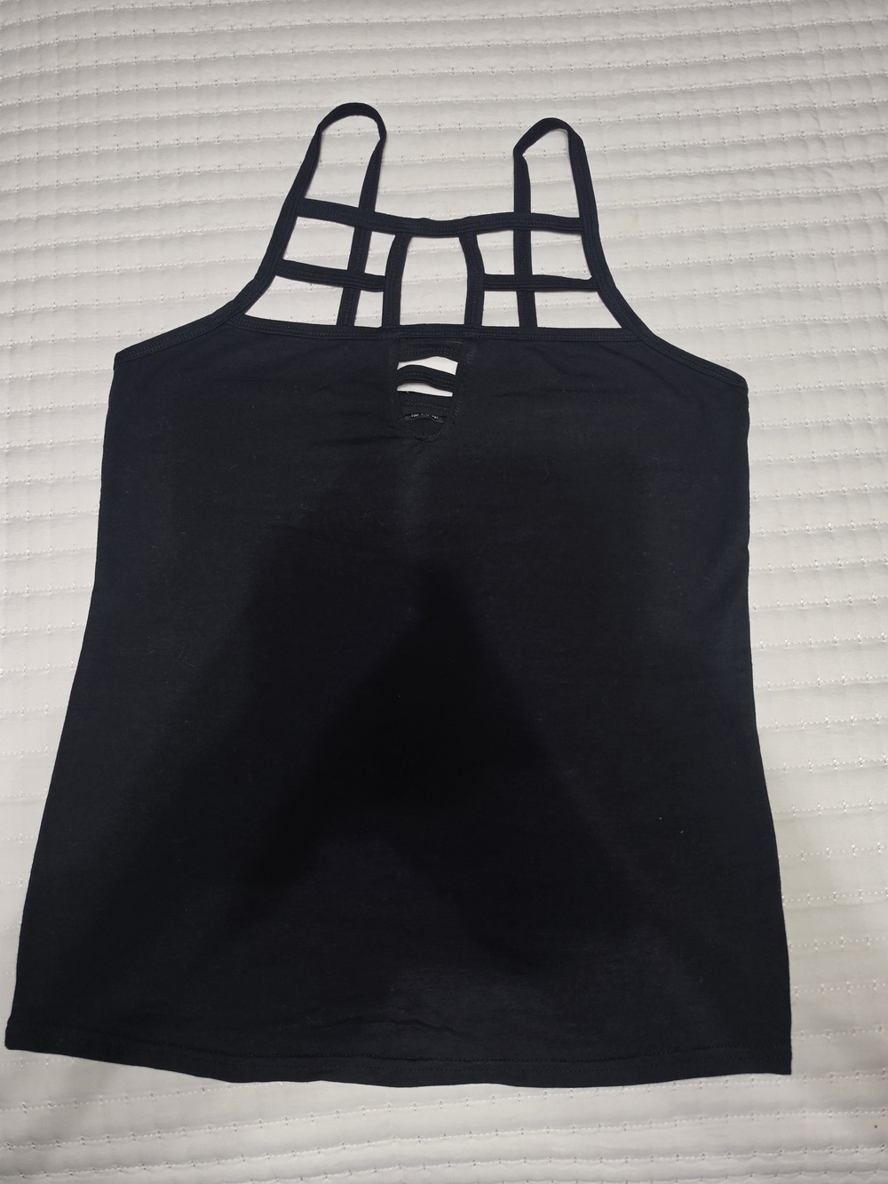 YOINS Black Strappy Grid-Back Tank Top